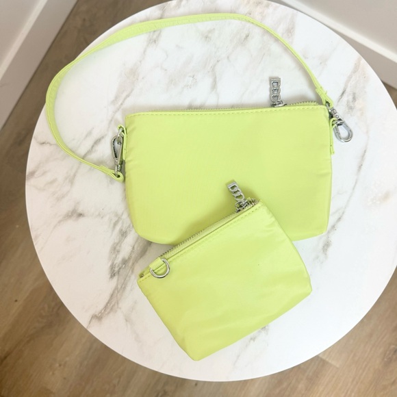 Pixie Mood DREA POUCHES PURSE SET in Lime Nylon - Picture 6 of 10